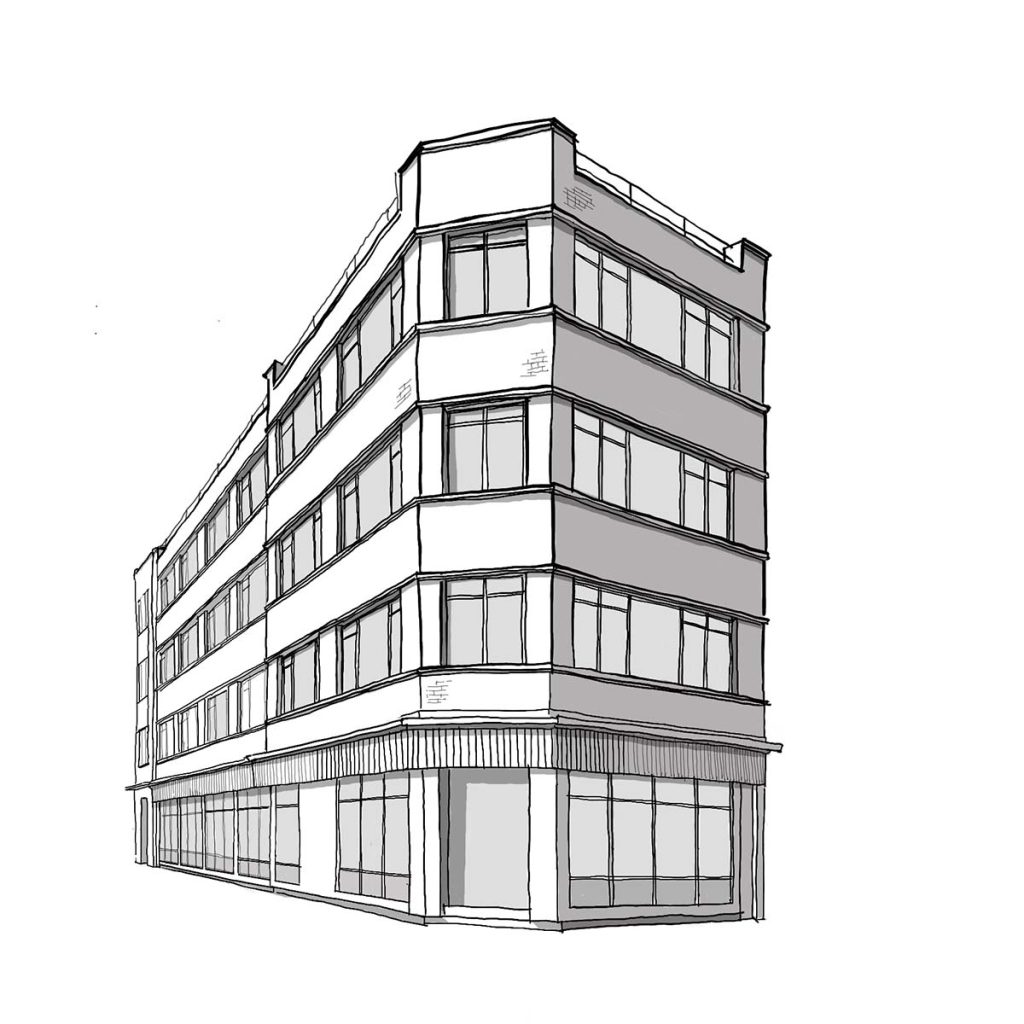 sketch of building in New Cavendish Street